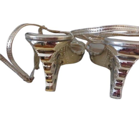 Michale & Bordeaux Rhinestone Silver Sandals Size 41 (equivalent to 9) - Picture 7 of 11